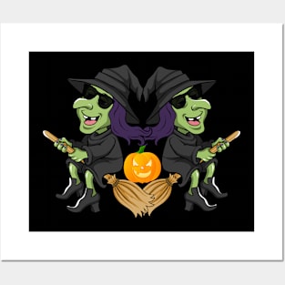 Cool Funny Halloween Witch Pumpkin Posters and Art